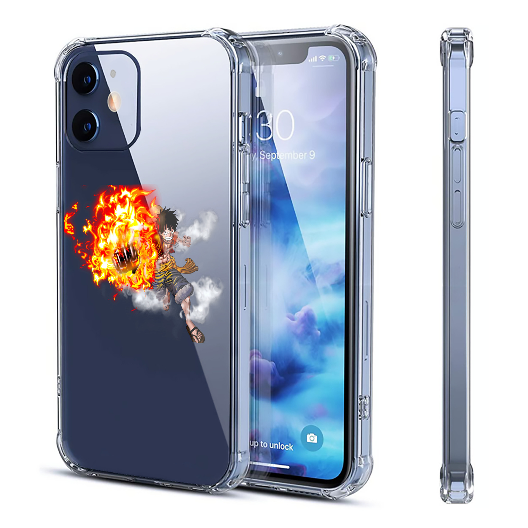 （画像用） ワンピース モンキー・D・ルフィ ONE PIECE Monkey D. Luffy 【iPhone 12シリーズ対応】透明スマホケース（クリアソフトケース）